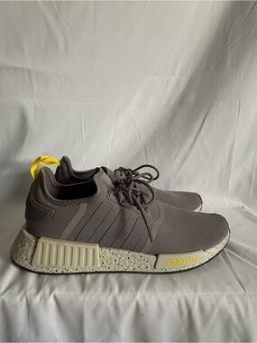 adidas NMD_R1 Sneakers in Charcoal with Yellow Accents